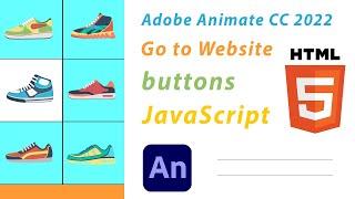 Adobe Animate CC 2022 tutorial - Interactive banner, buttons, click to go to web, javaScript, HTML5