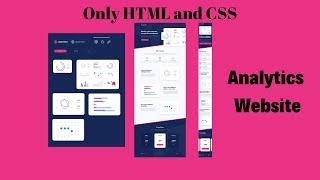 Build a Complete Personal Analytics Website Using Only HTML And CSS | Figma to HTML CSS