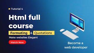 HTML tutorial 4 formating & quotation | Html course in urdu / hindi | Web development course in urdu