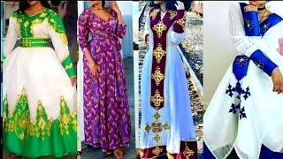 #Habesha kemis #Ethiopian cultural #dress new style best #ethiopian traditional #የሀበሻ #ልብሶች