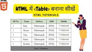 HTML Tutorial: Table tags | How to make a table in HTML | Rkonline