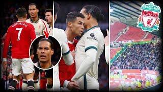 RONALDO-VAN DIJK ALMOST FIGHT after Ronaldo's Foul on Jones | Liverpool Supporters in Old Trafford