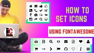 How to set icons on HTML !! how to set font awesome icons !! How to add social media icons in HTML