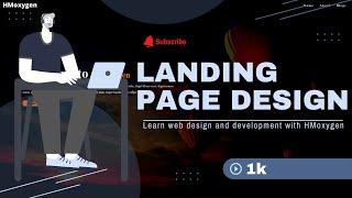 how to make landing page header using HTML and CSS 2022 || HMoxygen