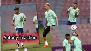 Fantastic????Antony 360 display wonders in Qatar.Brazil training ✅Antony,Fred and casemiro