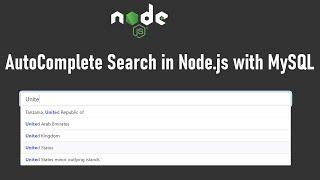 AutoComplete Search in Node.js with MySQL