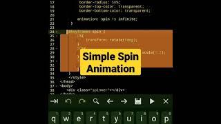 Simple Spin Animation | CSS Animation #shorts #html #css