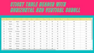 How to Create Sticky Table Header with Horizontal and Vertical Scroll using HTML5|CSS3|Bootstrap