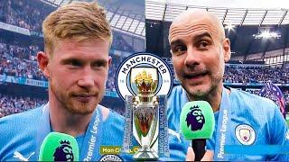 Man City lift Premier League Trophy 2022 ???? Pep Guardiola and Kevin De Bruyne Crazy Reactions HD