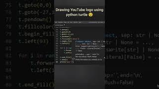 Drawing YouTube logo using python turtle  Most easy python project ever