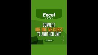 How to Convert One Unit Measure to another | Excel | Tutorials | Youtube Shorts #shorts #short