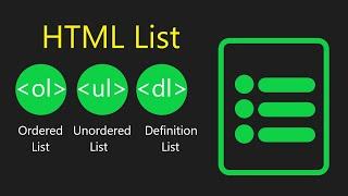 Ordered List , Unordered List, Description List Tutorial: HMTL and CSS Part 6