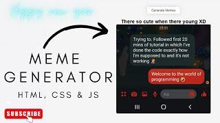 Meme Generator | HTML, CSS & JS