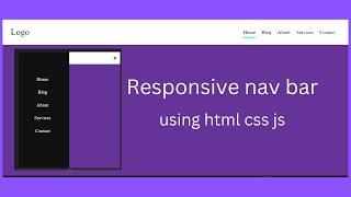 Creating Responsive Navigation Bar using HTML, CSS, and JS