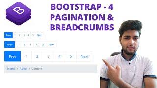 Bootstrap 4 Tutorial for beginners in Hindi - 15 | Pagination & Breadcrumbs in Bootstrap in Hindi