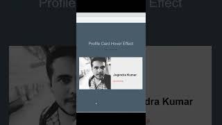 Profile Card Hover Effect Using only Html & CSS #html #css #effects #profile #shorts