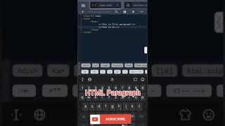 HTML Paragraph Example #shorts Create a Webpage in Mobile