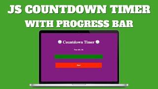 Countdown Timer With Progress Bar||HTML CSS Javascript Tutorial || HTML CSS Javascript Mini Project