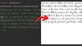 Python Trick to convert text to handwriting | Easy Python Trick #shorts