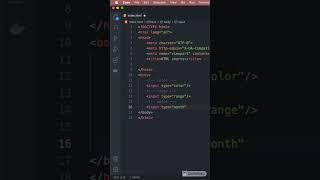 Create different types of input fields in HTML #shorts #ytshorts