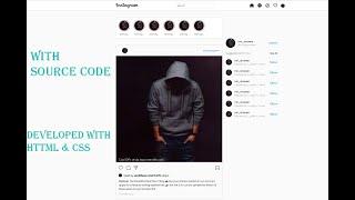 Instagram UI Clone 2021 | Make Responsive Instagram Clone with HTML, CSS UI only with source code.