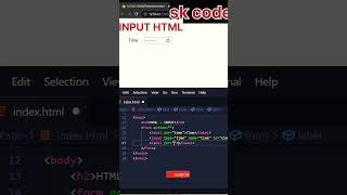 input html date and time show  ???????? vs code using || #html #programming #shorts #css3