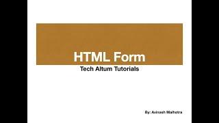 HTML Form Tutorial | Form with input text password, dropdown buttons