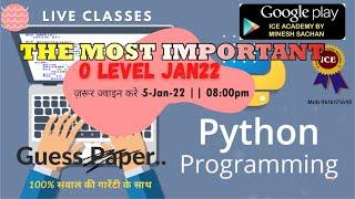 O Level M3R5  Python Jan 22 Live Batch || O level notes in Hindi ||  O level guess paper