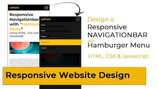 Responsive Navigation bar with Hamburger Menu | How To Make Website Using HTML & CSS