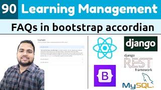 Django ReactJs LMS #90 | Show FAQs in bootstrap 5 accordian | Learn Django ReactJs RESTApi