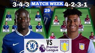 CHELSEA VS ASTON VILLA POTENTIAL STARTING LINEUPS | ENGLISH PREMIER LEAGUE 2023 ROUND 29