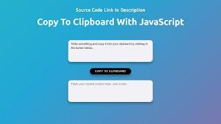 Copy To Clipboard Design With Animated Gradient Background Using Html CSS & JavaScript