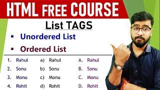 HTML List Tags | HTML Course for beginners in [Hindi] | by Rahul Chaudhary