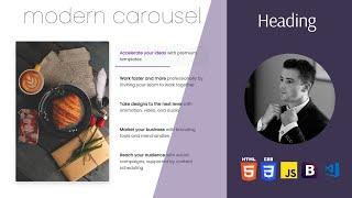 Build a Modern Image Slider [ Carousel ] using HTML CSS Bootstrap and { JavaScript }