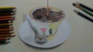 HOW TO DRAW realistic || cup of COFFEE ||