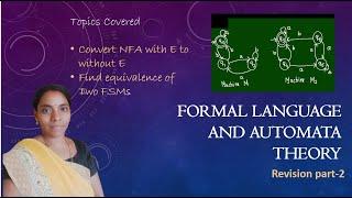 Finite automata Part 2 (Conversion of NFA with E to without E , Find Two FAs Equal) #flat