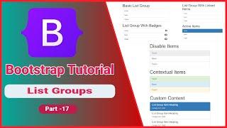 bootstrap list groups | bootstrap list groups examples | part 17