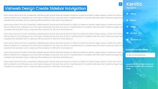 How to Create Side Navigation Bar Design | Using Bootstrap, Html , CSS , Javascript