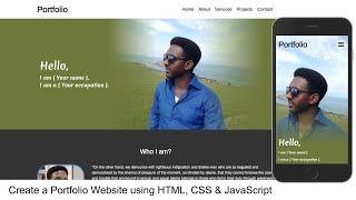 Build and deploy portfolio website full tutorial using HTML, CSS & JavaScript