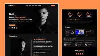 How to create a Portfolio website in Html and css step by step tutorial | Byte Builder