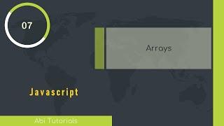 Arrays and Objects in Javascript