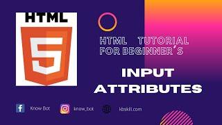 Input attributes | HTML Crash Course - Tutorial #17