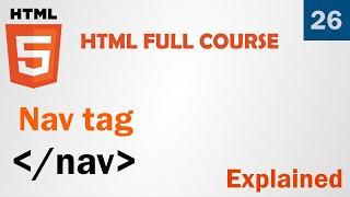 Nav tag - Nav tag Example - html 5 tutorial in hindi - urdu - Class - 26