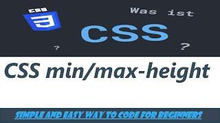 how to set minimum and maximum height in css/ css3 tutorial