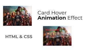 CSS Card Hover Animation Effect | HTML & CSS | csPoint Web Designing Tutorials