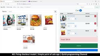 #61 Fix checkout modal | Simple point of sale app in php & javascript | Quick programming tutorial