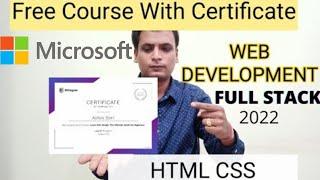 Web development 100% Free Microsoft Course With Certificate | HTML  Css JS Full stack Cyber Security