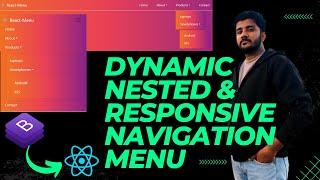 Create Dynamic Multilevel Responsive Nested Menu(React Navbar) from Json file using REACT JS(URDU)