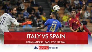 Spain end Italy’s world record unbeaten run | Italy 1-2 Spain | Nations League Semi Final Highlights