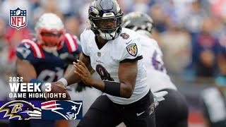 Baltimore Ravens vs. New England Patriots | Week 3 2022 Game Highlights